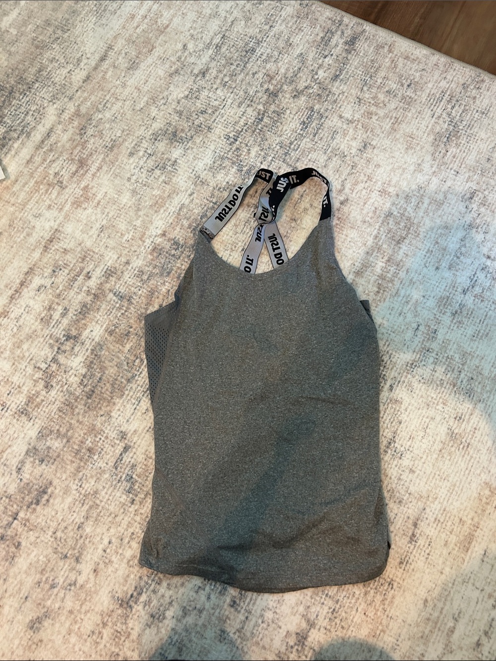 Nike Charcoal Gray Racerback Tank with Branded Straps